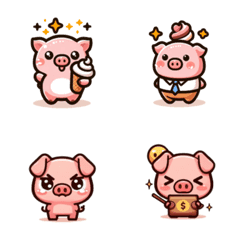 [LINE絵文字] A cute pink piglet with a good mood.の画像