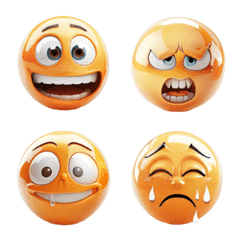 Emoji, various facial expressions, 3Dの絵文字メイン画像