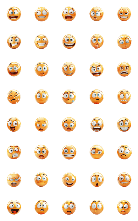 [LINE絵文字]Emoji, various facial expressions, 3Dの画像一覧