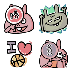 [LINE絵文字] バスケ好きうさぎチームの画像