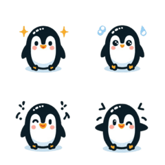 [LINE絵文字] Cute, chubby penguin with a good mood.の画像