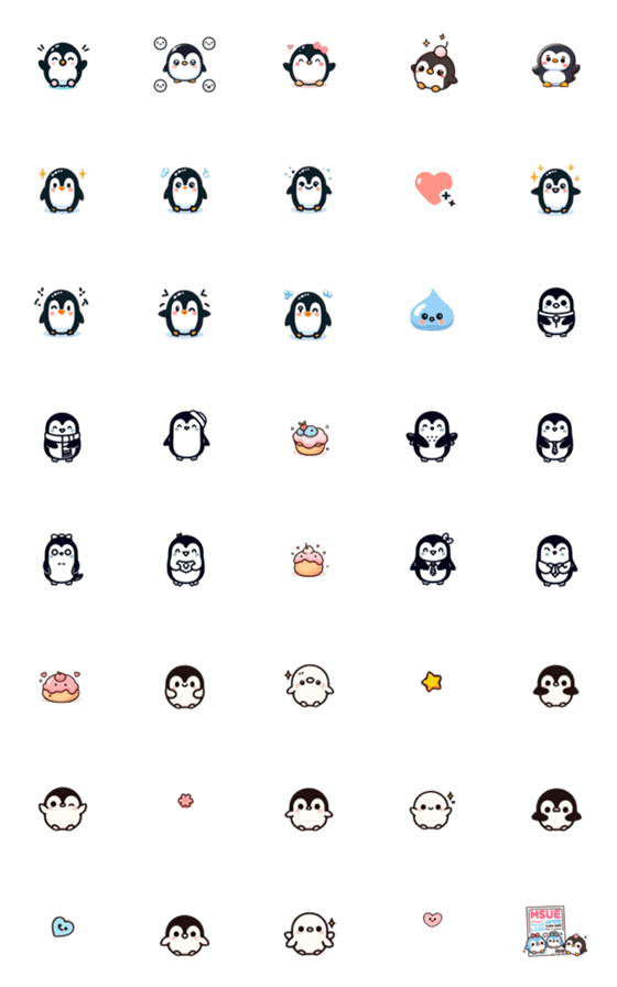 [LINE絵文字]Cute, chubby penguin with a good mood.の画像一覧