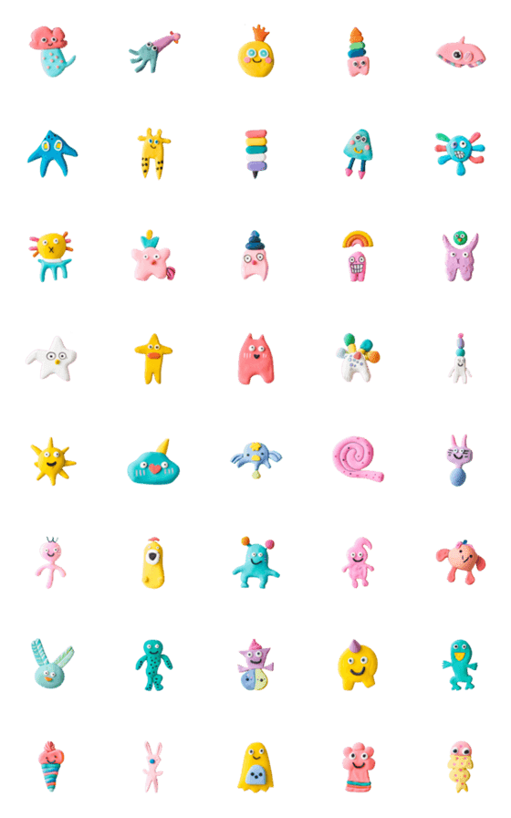[LINE絵文字]cute monsters clayの画像一覧