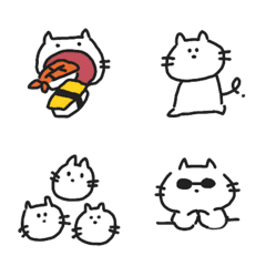 [LINE絵文字] 白くてゆるい猫の画像