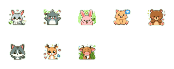 [LINE絵文字]Cute Animal AIGCの画像一覧