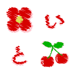 [LINE絵文字] 赤い糸 刺繍文字の画像