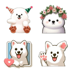 [LINE絵文字] white cute dogの画像