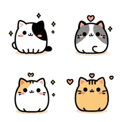 [LINE絵文字] A cute fat cat with a good mood.の画像