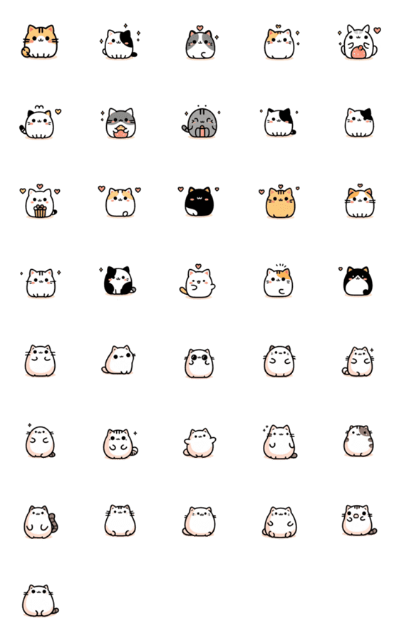 [LINE絵文字]A cute fat cat with a good mood.の画像一覧
