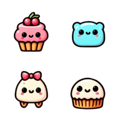 [LINE絵文字] Cute sweet desserts with a good moodの画像
