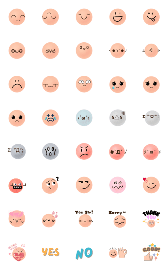 [LINE絵文字]Little face Workplace/Daily Emojiの画像一覧