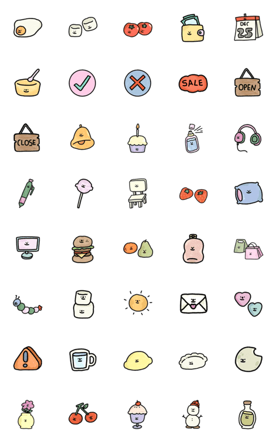 [LINE絵文字]Cutie crayon emojiの画像一覧