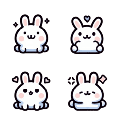 [LINE絵文字] Cute fat rabbit with a good mood.の画像