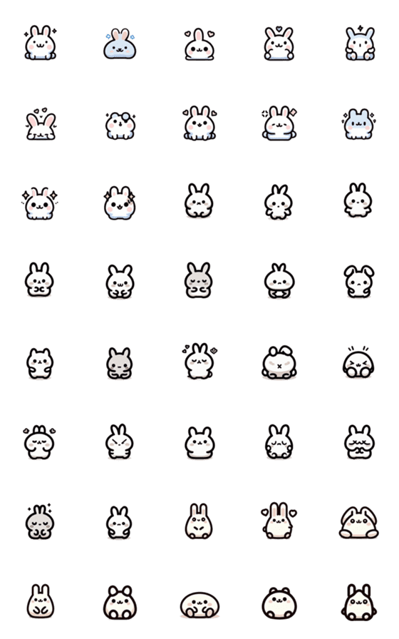 [LINE絵文字]Cute fat rabbit with a good mood.の画像一覧