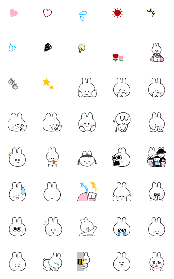 [LINE絵文字]うさち4の画像一覧