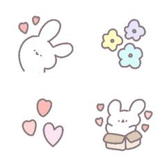 [LINE絵文字] Emoji : cat＆ rabbit cute*の画像