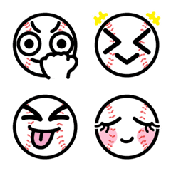 [LINE絵文字] Baseball Ball Smile Emojiの画像
