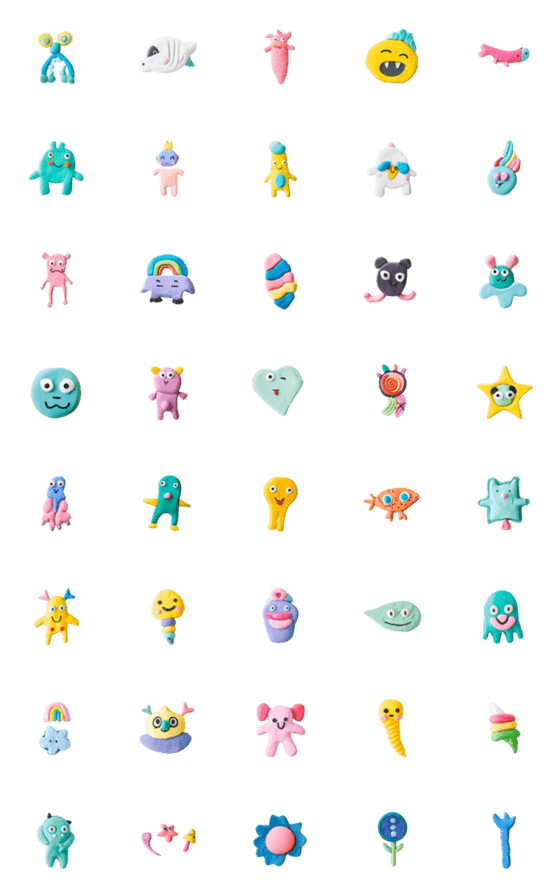 [LINE絵文字]cute monsters clay #5の画像一覧