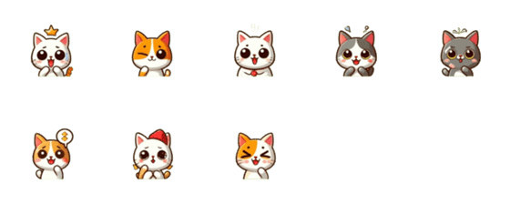[LINE絵文字]Cartoon cat expression AIGCの画像一覧
