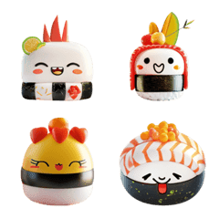[LINE絵文字] Cute Sushi Emoji 1の画像