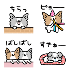 [LINE絵文字] 動くしょぼいパピヨンの画像