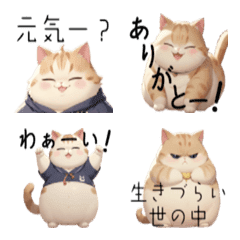 [LINE絵文字] 太っちょ デブ猫 絵文字の画像