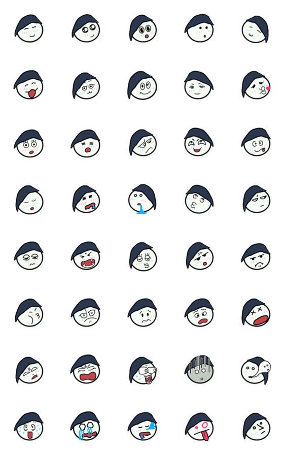 [LINE絵文字]Junjunの毎日の顔絵文字の画像一覧