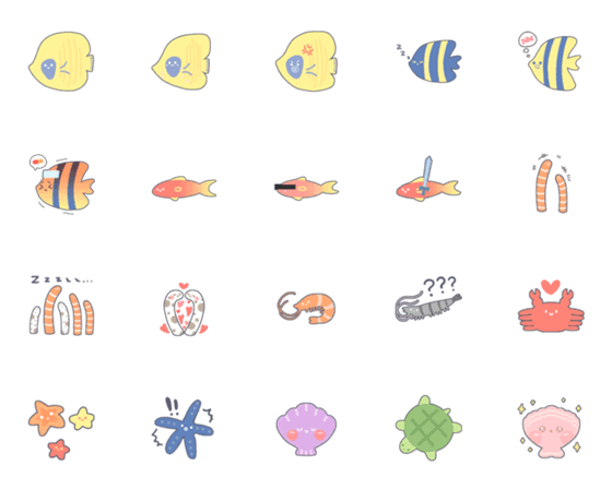 [LINE絵文字]Tomato Carnival-Sea creaturesの画像一覧