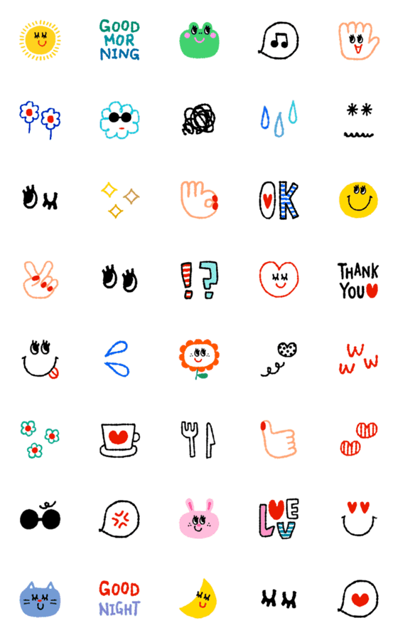 [LINE絵文字]カラフル♪落書きSTYLE♡の画像一覧