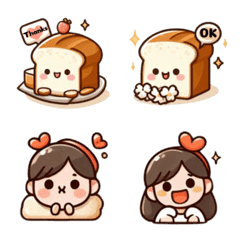 [LINE絵文字] Toast Familyの画像