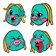 [LINE絵文字] Kappa Girl LuLu Emojiの画像