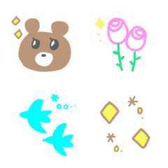[LINE絵文字] クマとキラキラ毎日絵文字☆の画像