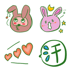 [LINE絵文字] うさぎの絵文字 ぽんぽ＆みみの画像
