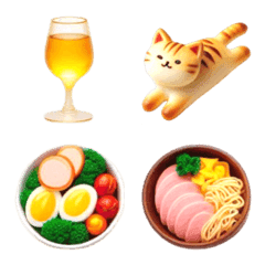 [LINE絵文字] ねこ パスタ 絵文字3の画像