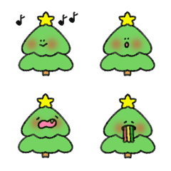 [LINE絵文字] 星 クリスマスツリー 顔を赤らめる 絵文字の画像