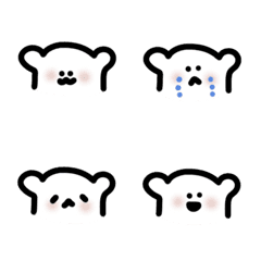 クマ 白 顔を赤らめる 絵文字の絵文字メイン画像