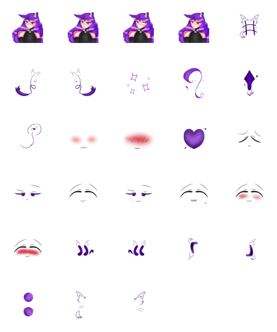 [LINE絵文字]Purple emojijyyyの画像一覧