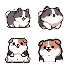 [LINE絵文字] 太った犬 ぽっちゃり ハスキー コーギーの画像