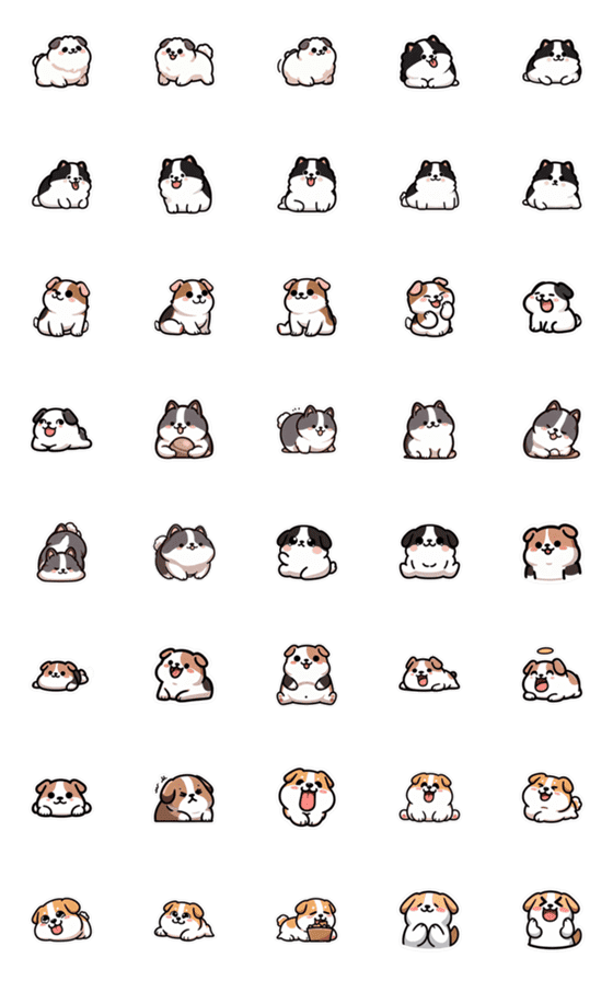 [LINE絵文字]太った犬 ぽっちゃり ハスキー コーギーの画像一覧