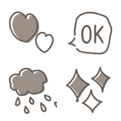 [LINE絵文字] グレージュの大人シンプル絵文字の画像