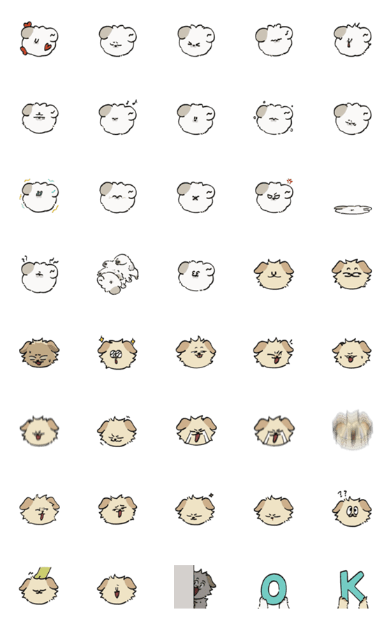 [LINE絵文字]6本足の子犬の画像一覧