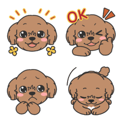 [LINE絵文字] トイプードルの「ロン」の絵文字の画像
