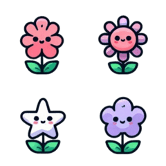 cute smiling flower emojiの絵文字メイン画像