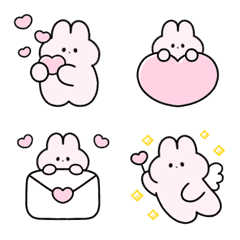 [LINE絵文字] ♡ピンクのうさぎ♡静止版☺︎の画像