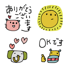 [LINE絵文字] mottoのカラフルな動物絵文字♡敬語の画像