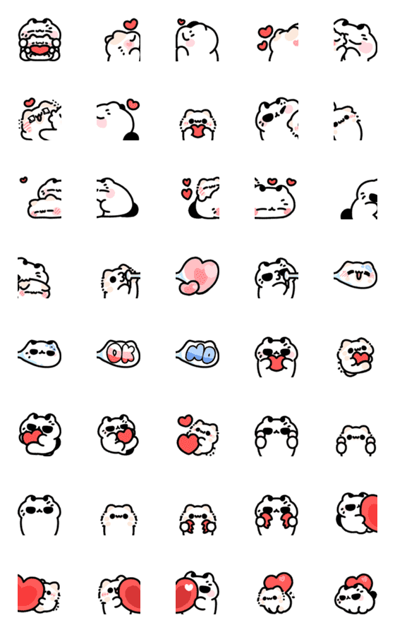 [LINE絵文字]Akunya and Maonya's love emoji1の画像一覧