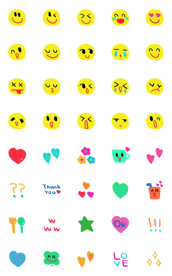 [LINE絵文字](色んな絵文字セット683大人可愛いシンプルの画像一覧