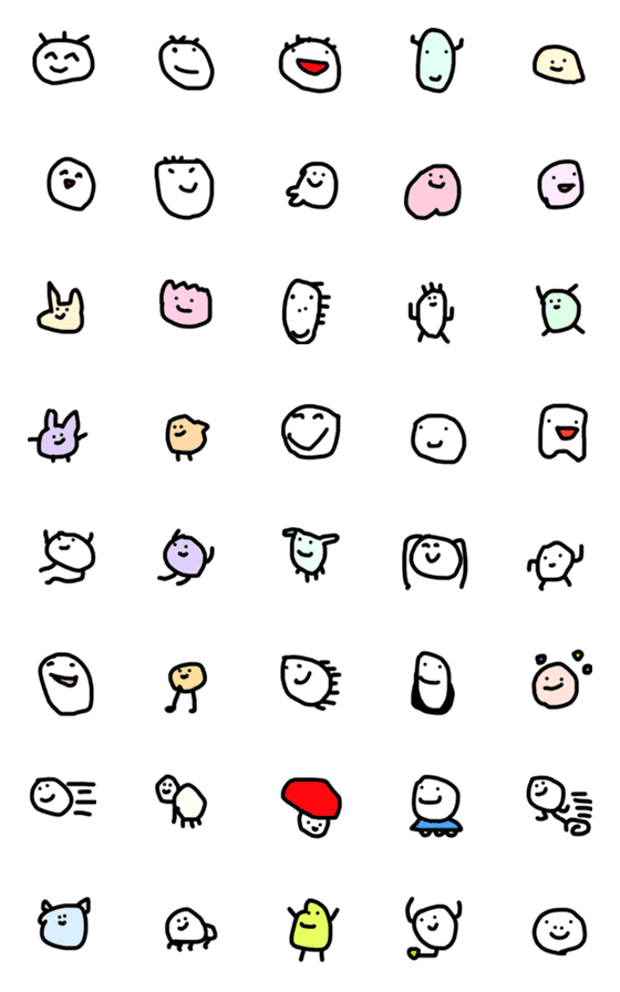 [LINE絵文字]できるだけ早く作った笑顔絵文字の画像一覧