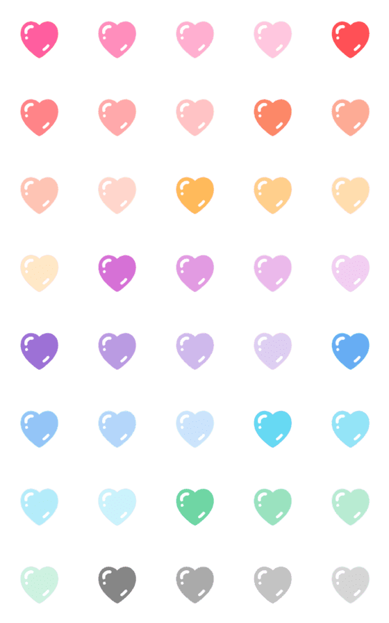 [LINE絵文字]ぽよぽよ動く♡アニメっぽいハートの画像一覧