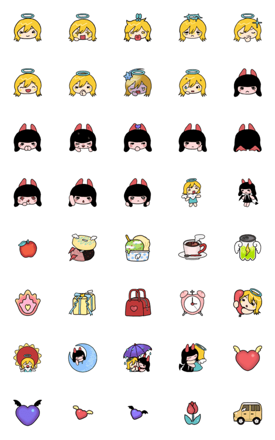 [LINE絵文字]Logma ＆ Eight (Devil ＆ Angel)絵文字の画像一覧